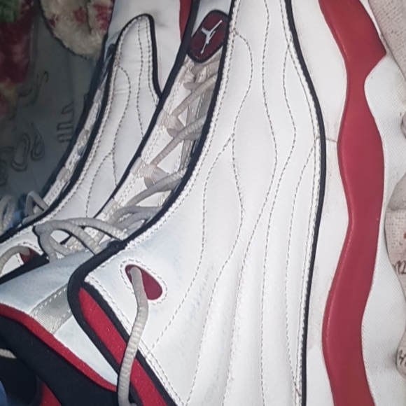 Jordan pro strong white and red mens size 7